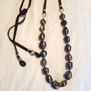 Long Free-Form Pearl Necklace